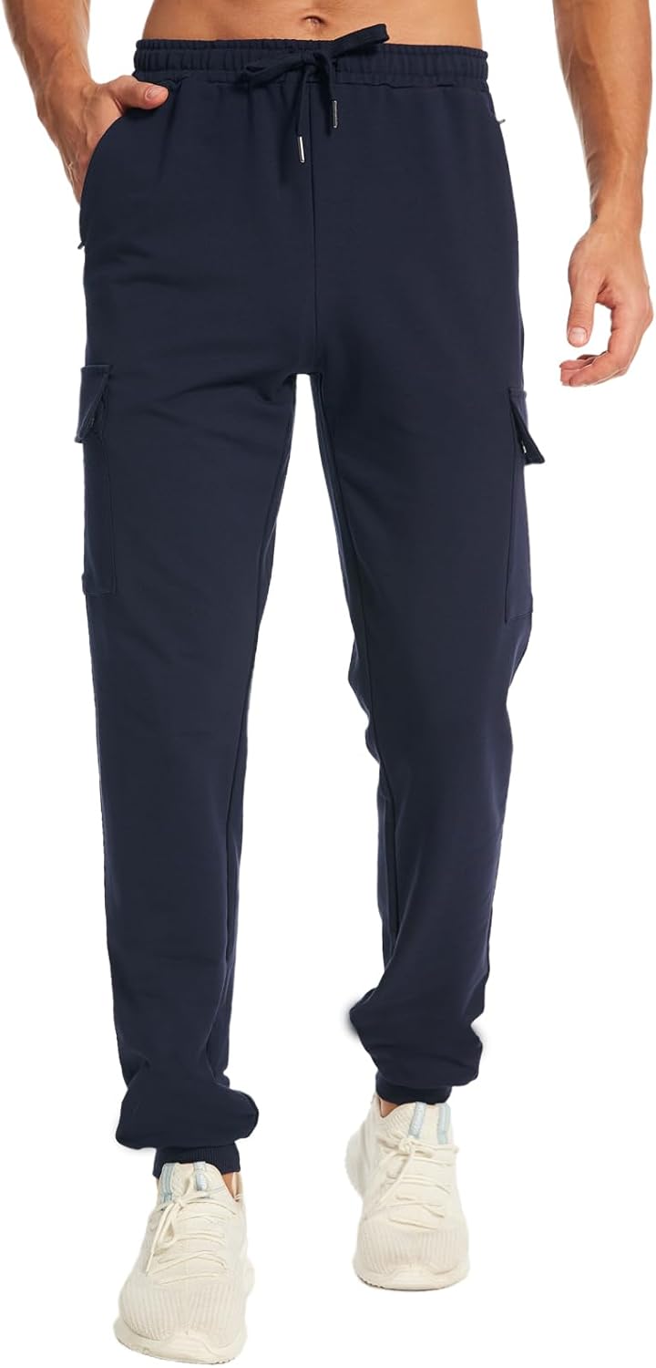 34/36 Inseam Sweatpants for Tall Men Extra Long Joggers Workout Pants with Zipper Pockets - Image 2