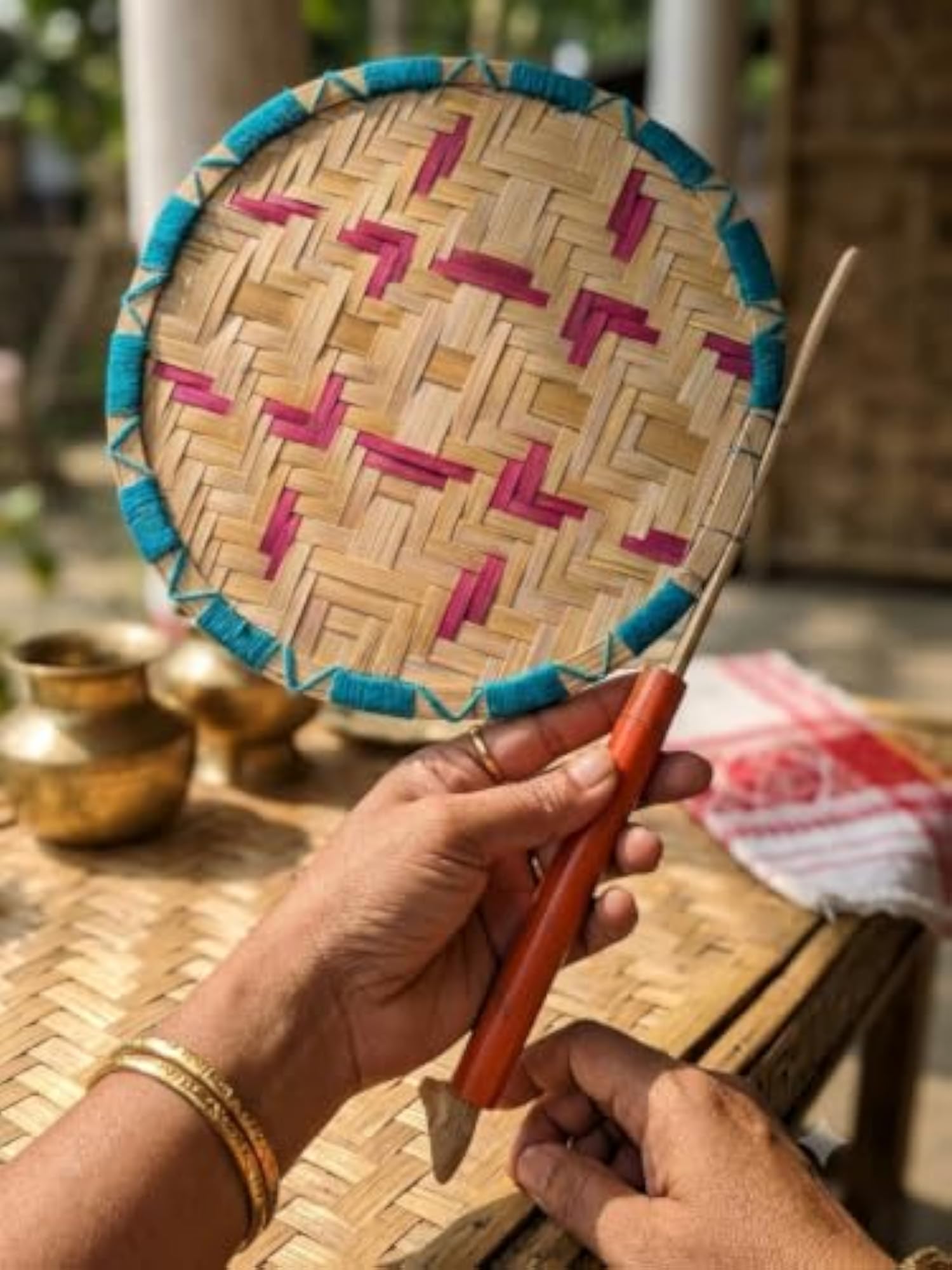 Handcrafted Bamboo Hand Fan for Summer Cooling, Eco-Friendly
