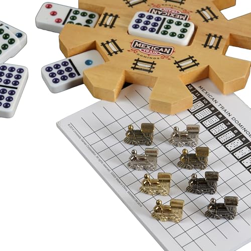 Front Porch Classics 53303 Mexican Train Domino Set In Wooden Collector Box From Front Porch Classics thumb #7