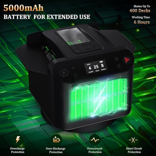 2 Deck Automatic Card Shuffler & Dealer Machine with 360° Rotation, 4 Wireless Dealer Buttons - Perfect for UNO, Blackjack, Texas Hold'em & Casino Games