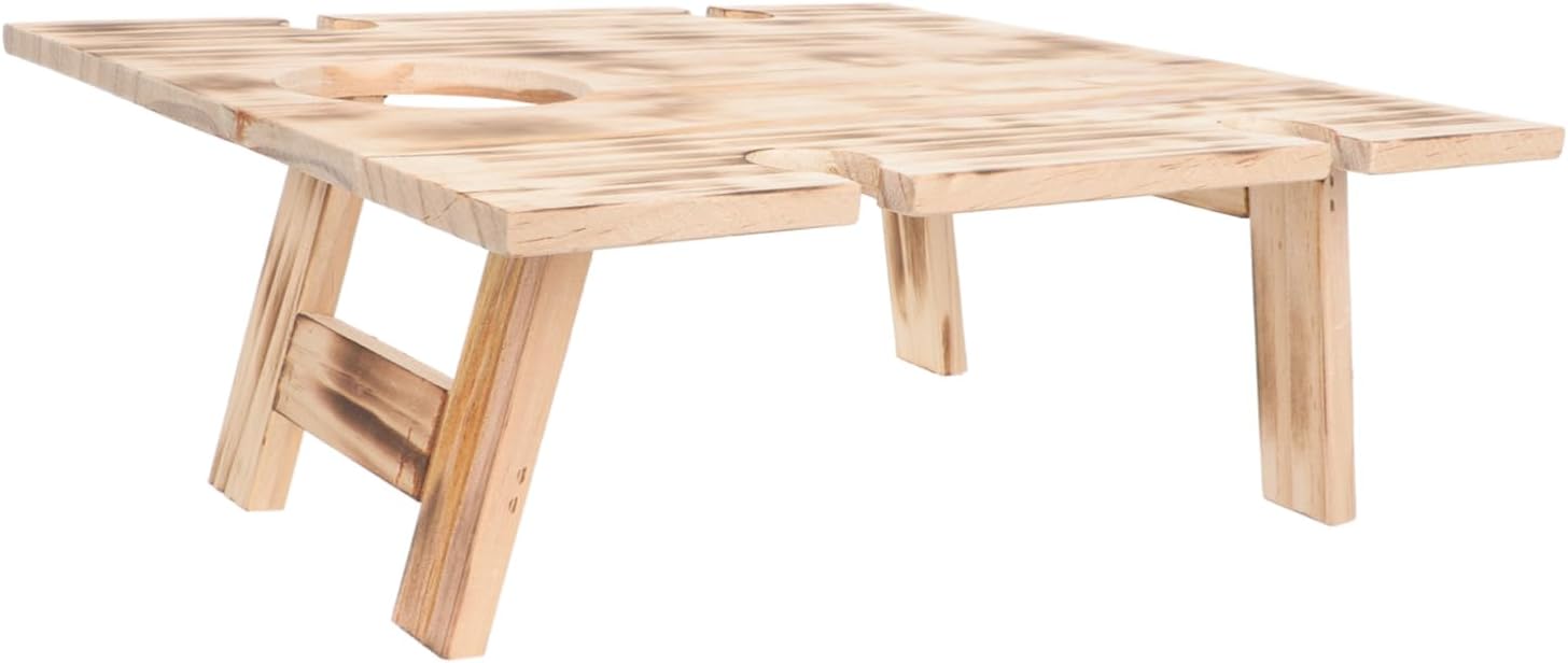 Portable Folding Picnic Table Lightweight Outdoor Camping Table Carrying Bag Sturdy Wood Desk for Backyard Beach BBQ and Parties