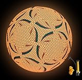 HanQZen 2025 Reflektierender Fußball Größe 5 für Nachtspiele -Leuchtend im Dunkeln für Fußballtraining Draußen & Drinnen - Inkl. Pumpe und Netz für Kinder und Erwachsene (Rosa)