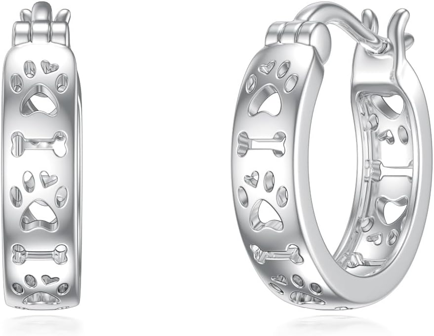 Dorunmo Panda/Sloth/Axolotl/Pug Earrings for Women 925 Sterling Silver Small Animal Huggie Hoop Earring for Sensitive Ears Panda Jewelry for Women Sloth Gifts