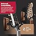 ClefArc Guitar Wall Mount - U-Shape Hardwood Guitar Hanger, Black Walnut Stand Wall Hangers, Pick Holders, Guitar Gifts for Guitarists, Guitar Accessories, with 6 Assorted Guitar Picks