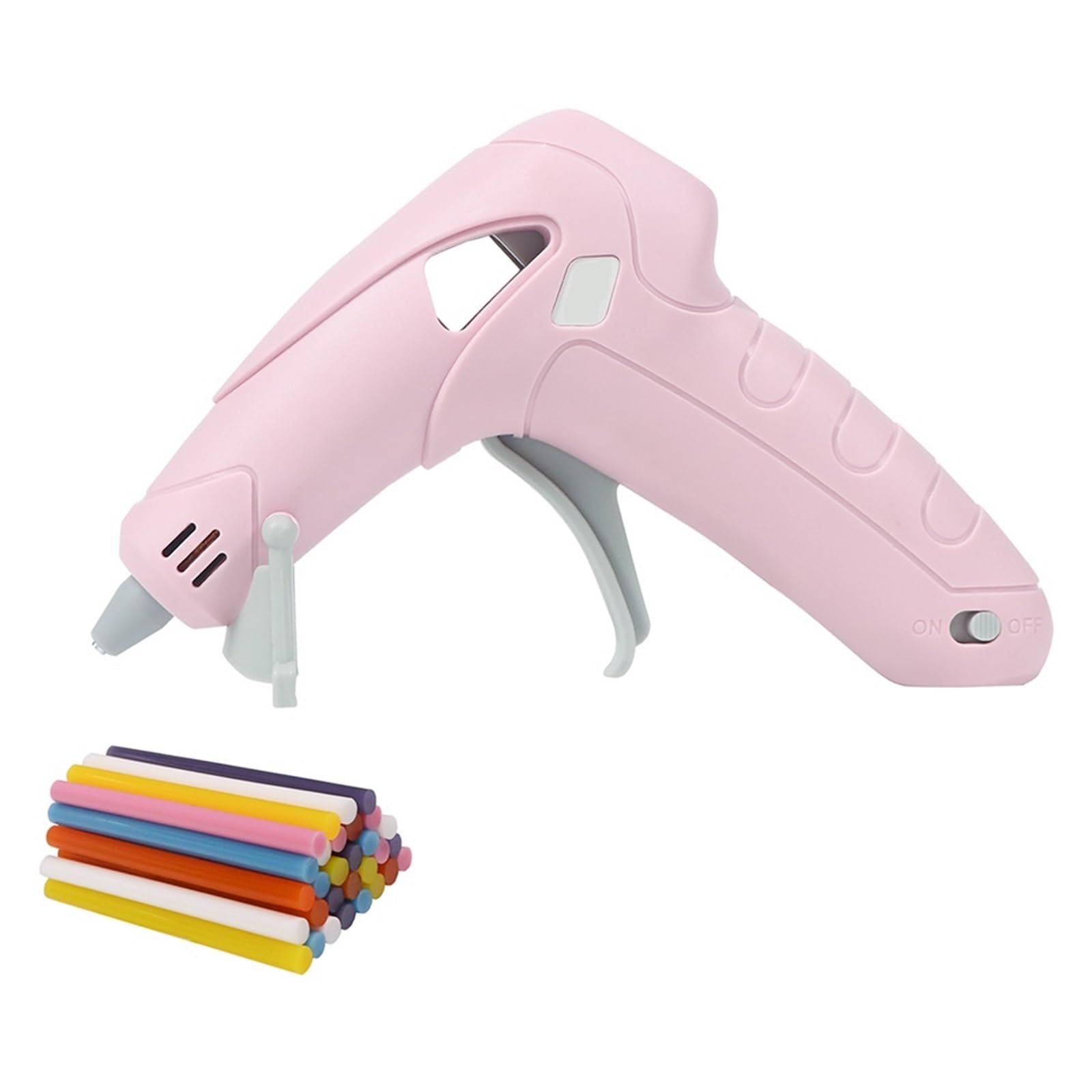 Pistola For Colla A Caldo Senza Fili 7mm Stick For Riparazione Strumenti Fai Da Te For La Casa Regali For Bambini 2200mAh 90 Minuti Di Utilizzo Riscaldamento Rapido(Pink 2)