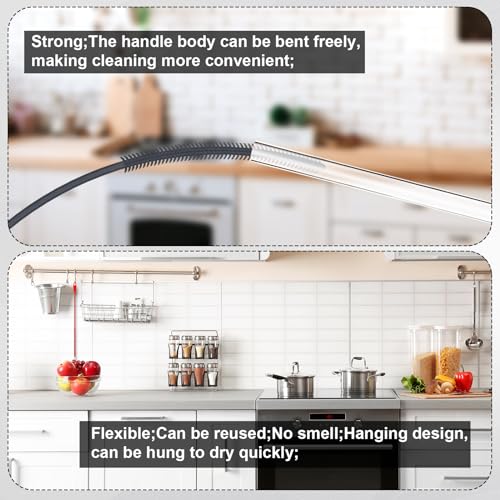 3-Piece Silicone Straw and Bottle Cleaning Brush Set - BPA-Free, Reusable Accessories for Jars and Tumblers (Grey) - Image 4