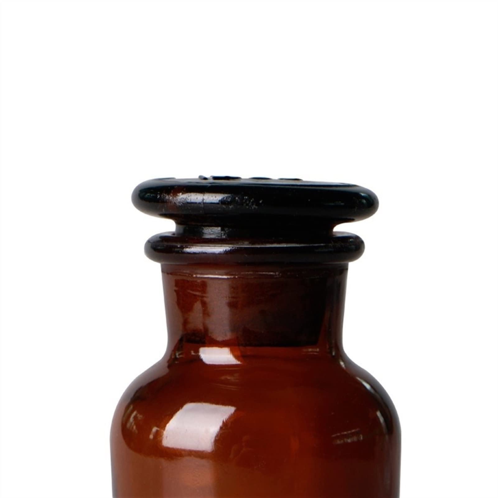 Vintage 3 Amber Glass Bottles/pharmacy Laboratory Apothecary/ground Stopper/preparation Of Oils Solutions/old 50s/french Curiosity Cabinet