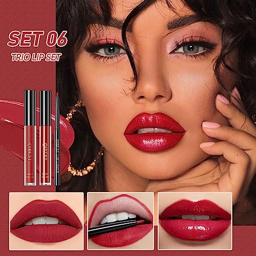 Maepeor All In One Lip Kit 3 In 1 Smooth Lipliner Lipgloss And Lipstick Set With Matte Velvet Liquid Lipstick Hydrating Moisturizing Lip Gloss And Waterproof Creamy Lip Liner (Kit 02, Cupid) #TOP6