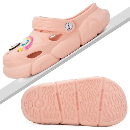Upsolo Boys Girls Clogs Kid'S Garden Shoes Cute Cartoon Slides Sandals Slip-On Lightweight Indoor Outdoor Beach Water Shower Pool Slipper Children Kd701Pk32-33 Pink thumb #3