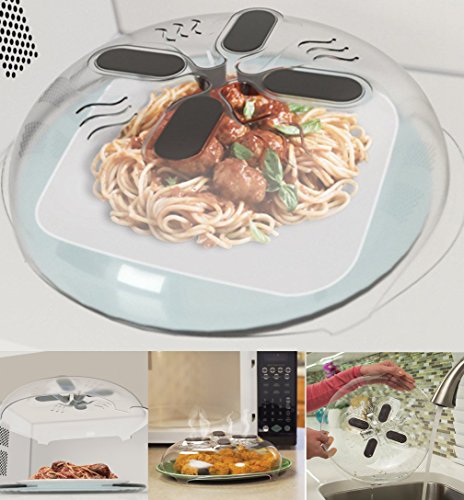 Hover Cover, magnetische Mikrowellen-Abdeckung zum Erwärmen von Speisen, keine Spritzer, mit Schlitzen zum Entweichen von Dampf, Abdeckung für Schneidebretter, 30 cm 1-pack Cover