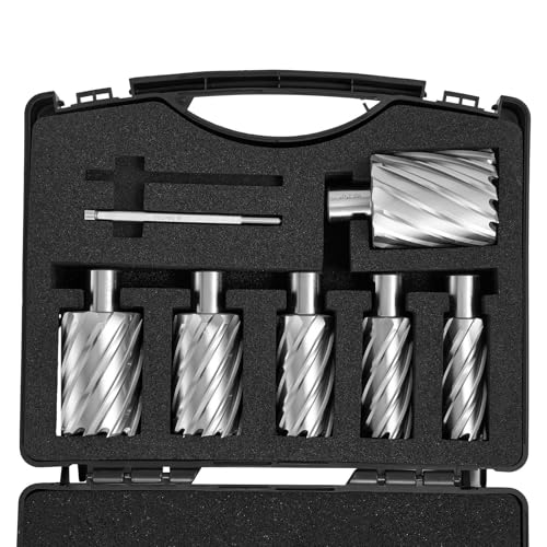 Happybuy Annular Cutter Set, 6 pcs Weldon Shank Mag Drill Bits, 1