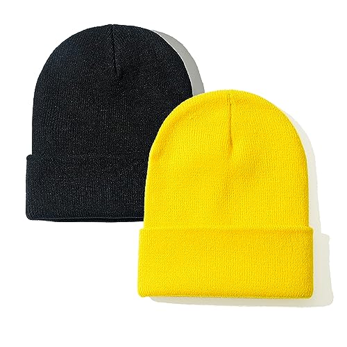 PFFY 2 PCS Beanie for Men Women Unisex Cuffed...