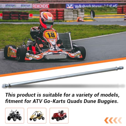 Image of Axle 1 inch Diameter 36 inch Steel Axle Rod With 1 inch to 3 /4 inch Step-Down & 3 /4-16 Fine Thread 1 /4 inch Keyway For ATV Go-Karts Quads Dune Buggies