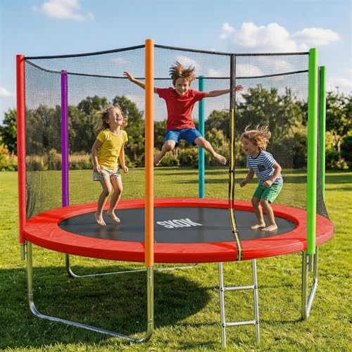 Image of SKOK Trampoline for Kids,400LBS Outdoor Trampoline with Net-ASTM Approved Trampoline for Children and Adults