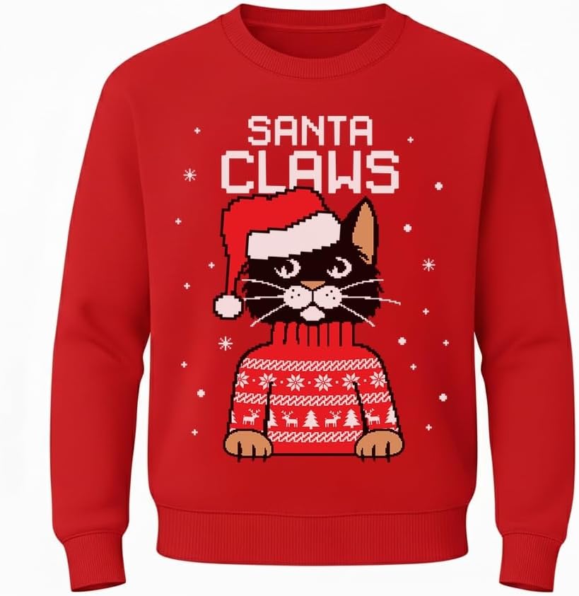 Tstars Santa Riding Unicorn Long Sleeve Shirt Girls Ugly Christmas Sweater Style