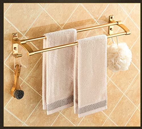 Porte-serviettes double de salle de bain finition or design 60 cm - 3