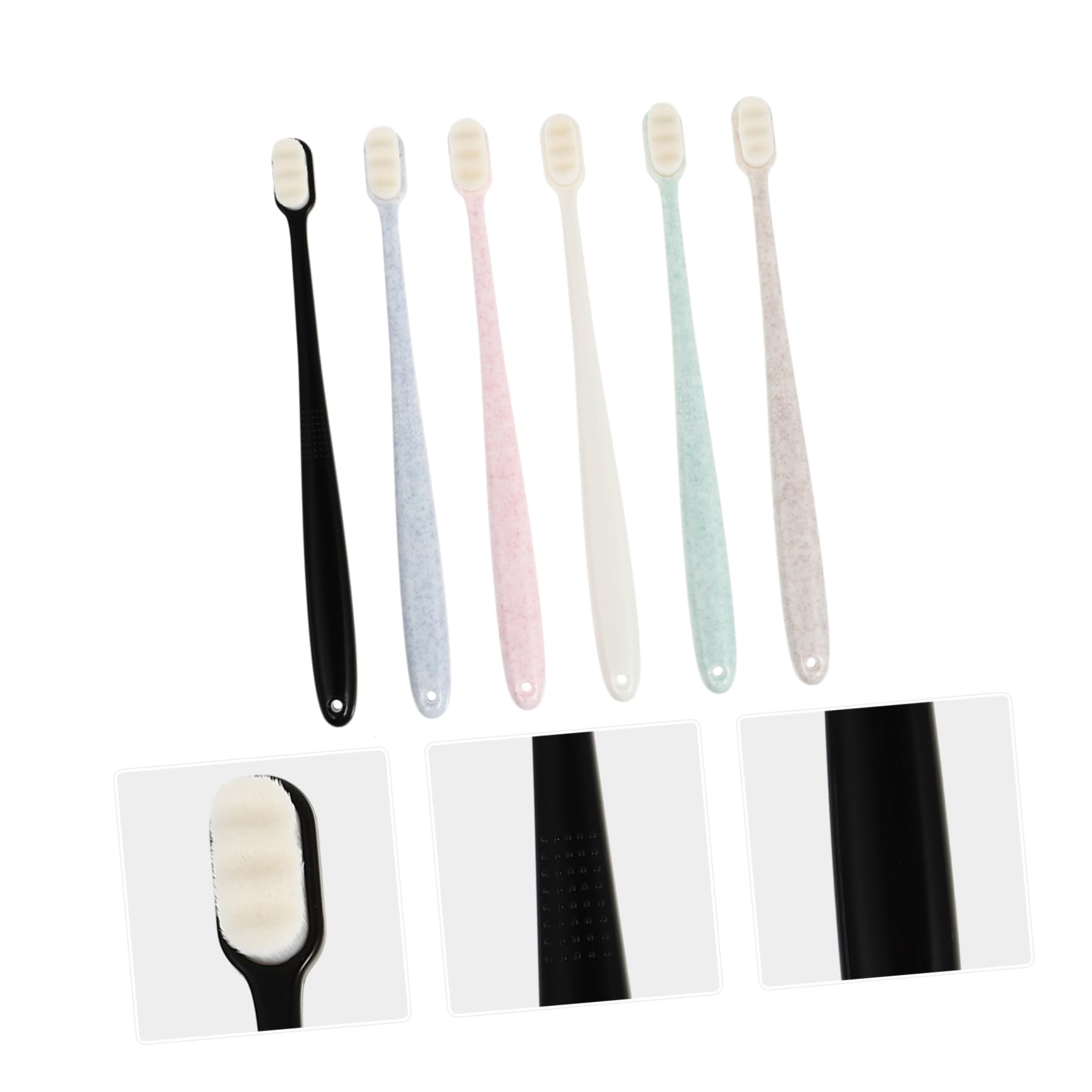 COLLBATH 3 Set Di Spazzolini Da Denti Ergonomici Per Adulti Per La Pulizia Dei Denti Con Setole Flessibili 6 Pezzi * 3