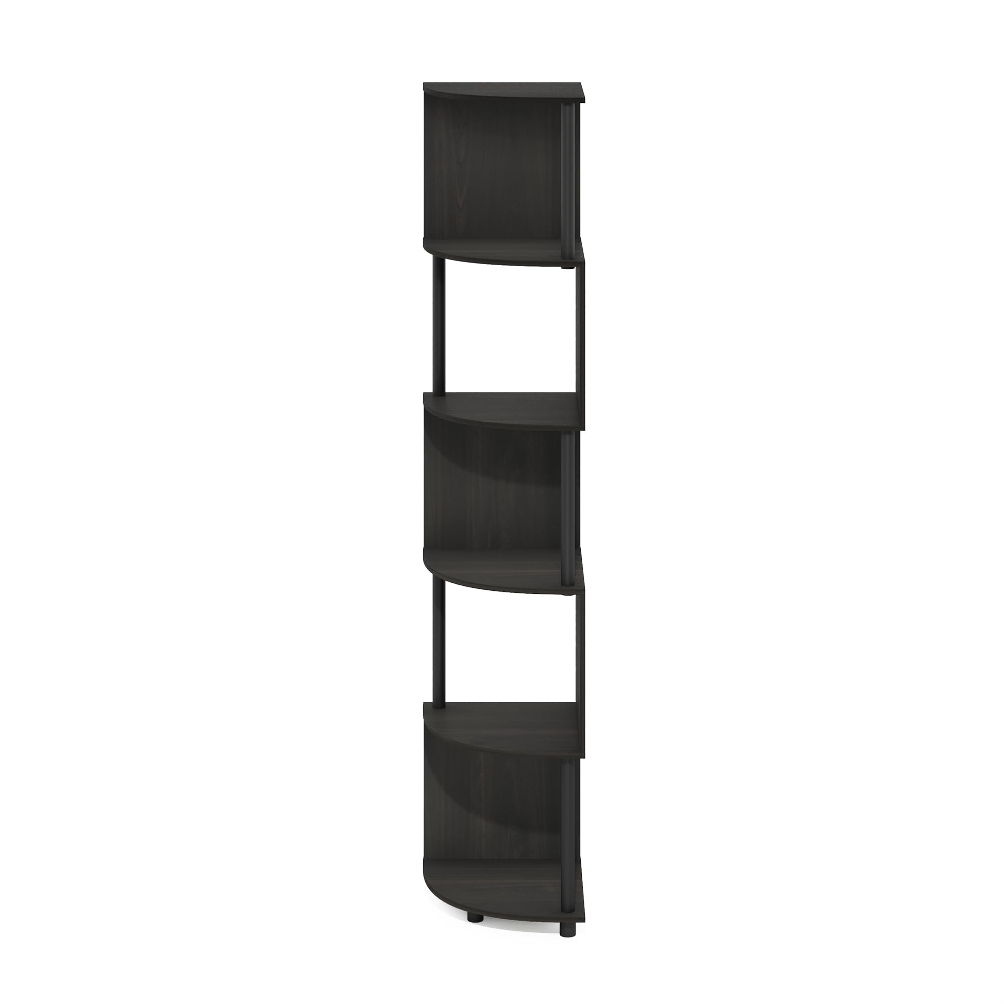 Furinno Econ 5-stufiges Zickzack-Eckregal-Bücherregal, Espresso/Schwarz