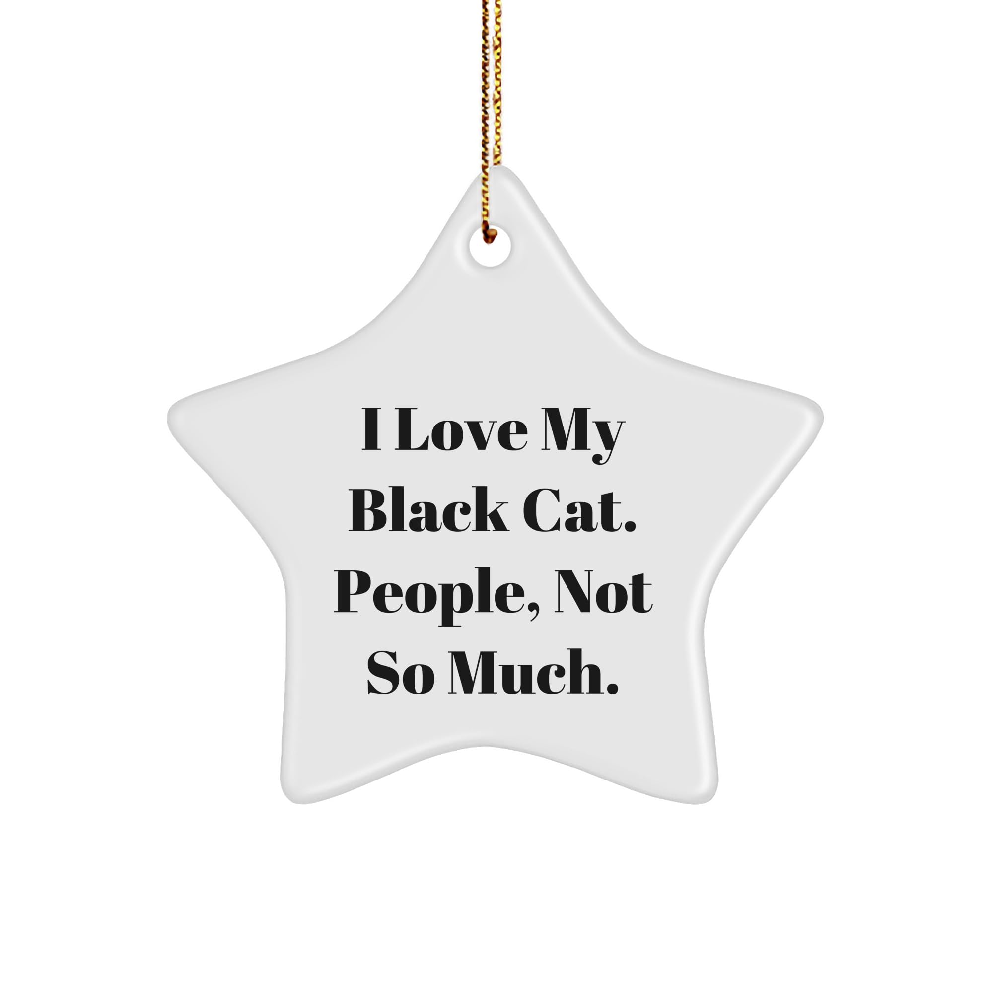 I Love My Black Cat - Star Ornament Gifts from Friends and Family for Christmas