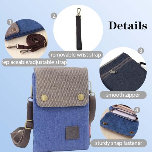 Phone Crossbody Bags for Women, Denim Cell Phone Purse Denim Small Crossbody Phone Purse with Removable Shoulder Strap4