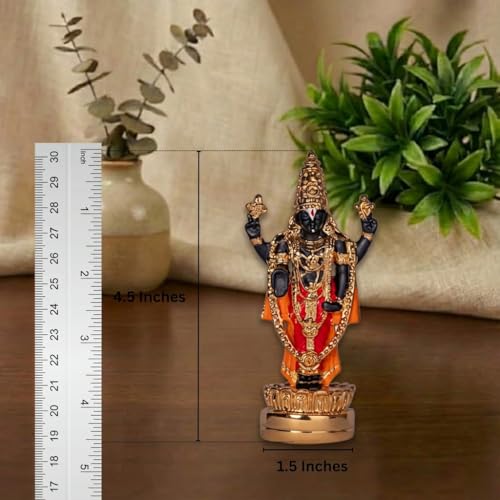 Image of Gold Plated Premium Balaji Statue for Car Dashboard, Gifting, Pooja Room Decor & Home Decoration (4.5 Inches) - Multicolor