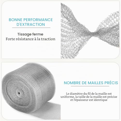 MFCGHXR Grillage Maille Fine, 127mm*8m Grillage Anti Rongeur INOX, Convient pour la Protection Contre Les rongeurs, reboucher Les Trous, protéger Les semis et graines et Le Bricolage – vue 4