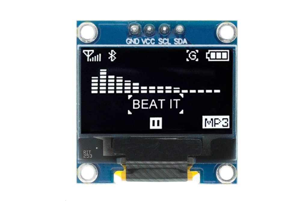 ControllersTech 0.96 inch 128?64 I2C 4Pin OLED Display Module (White)