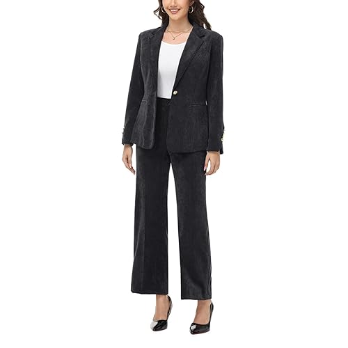 Lamgool Women's 2 Piece Corduroy Suit Set - Business Casual
