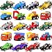 Funcorn Toys Pull Back Car, 20 Pcs Assorted Mini Truck Toy and Race Car Toy Kit Set, Play Construction Vehicle Playset Educational Preschool for Kids Children Party Favors Birthday Game Supplies