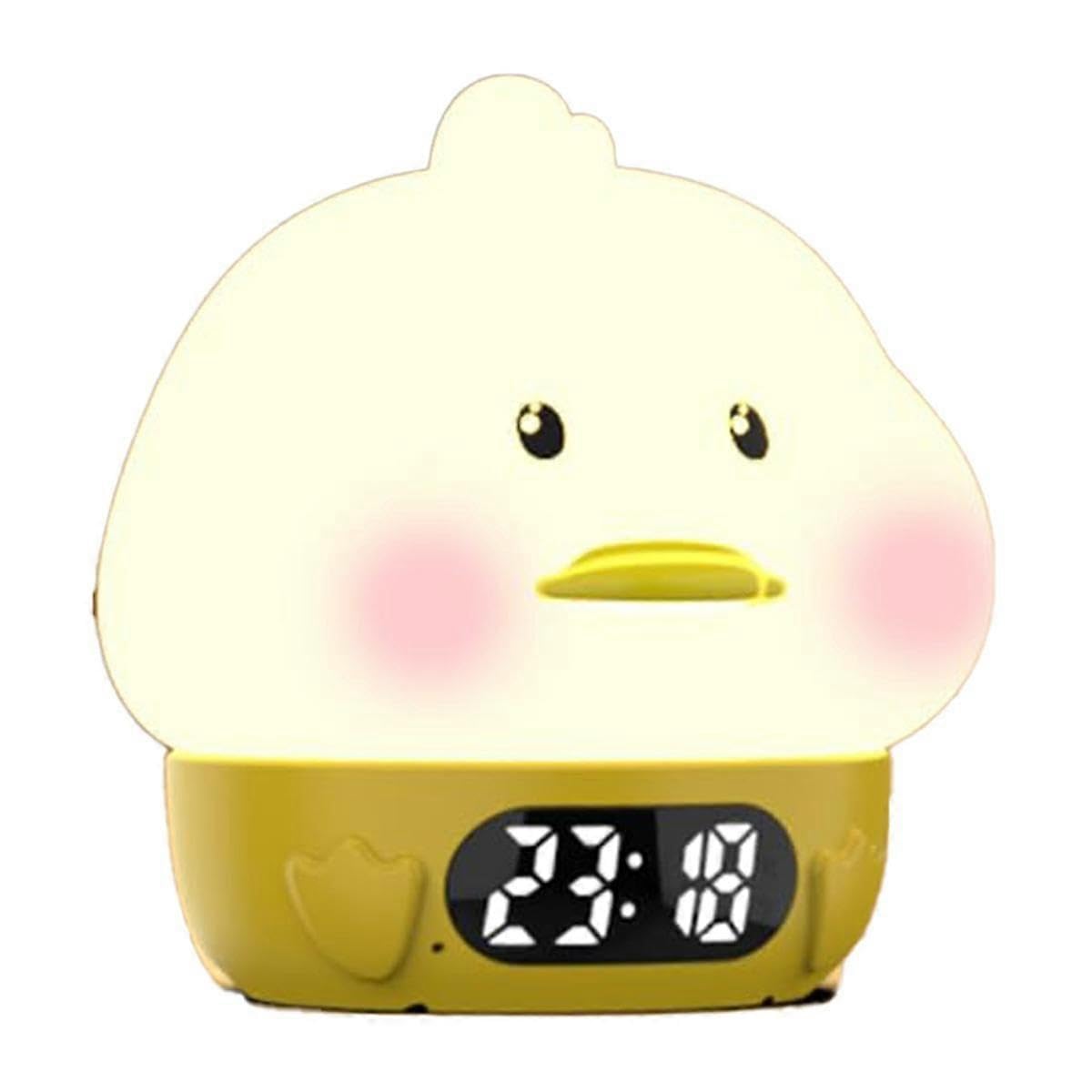 JOYHAPPST Alarm Clock Lights for Kids-Duck Night Lights,Temperature Display,RGB Color Changing, Wake Up, Rechargelable