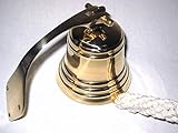 Traumhafte Glocke unbeschriftet aus massiv Messing gefertigt- sehr schwere Ausführung (1800 g) mit geflochtenem Bändsel- Durchmesser der Glocke unten 15 cm, Höhe 20 cm, Gesamthöhe ca. 47 cm.