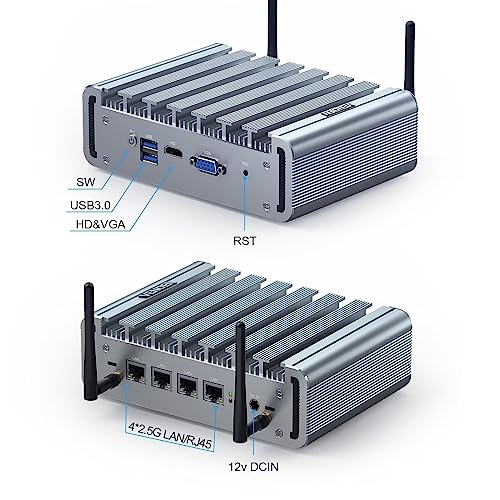 Mini Or Micro Router VENOEN Firewall Micro Router Mini PC 2.5Gbe 4 LAN, 11th Gen Ce