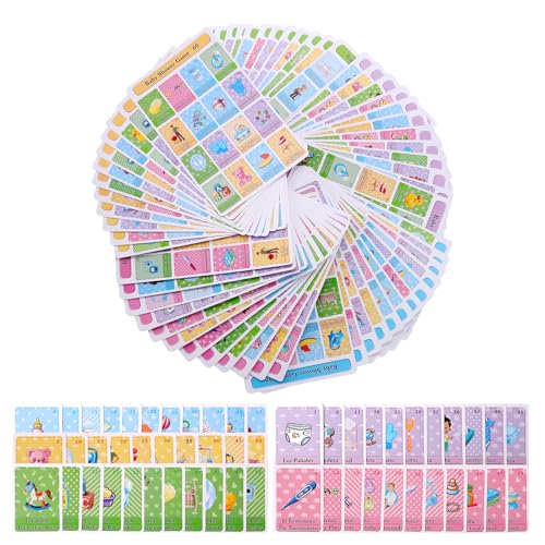 Ambercalm Baby Shower Games in Spanish English for 60 Players Mexican Bingo Juegos para Baby Shower en Espaol for Party Funny Spanish Bingo Card Games