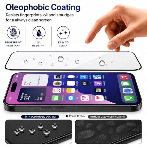 Image of Tempered glass for iPhone 14 Pro | Screen Protector Full HD Quality Tempered Glass Anti-Scratch Edge to Edge Coverage For Easy Installation (iPhone 14 Pro), Pack Of 1