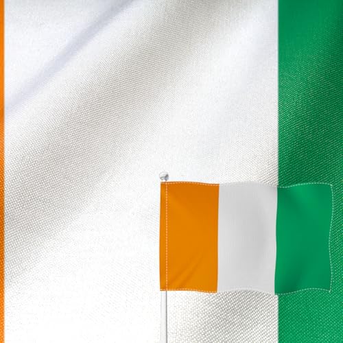 Drapeau de la Côte d'Ivoire double face pour décoration jardin et intérieur YongFoto