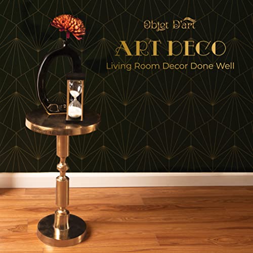 Small Round Gold Side Table By Objet D’art, Rhodes, Accent, End, Pedestal, Martini, Drink Table For Living Room Or Nightstand For Bedroom And Small Spaces, Vintage Metal Brass Style Decor, 21” Height #TOP3