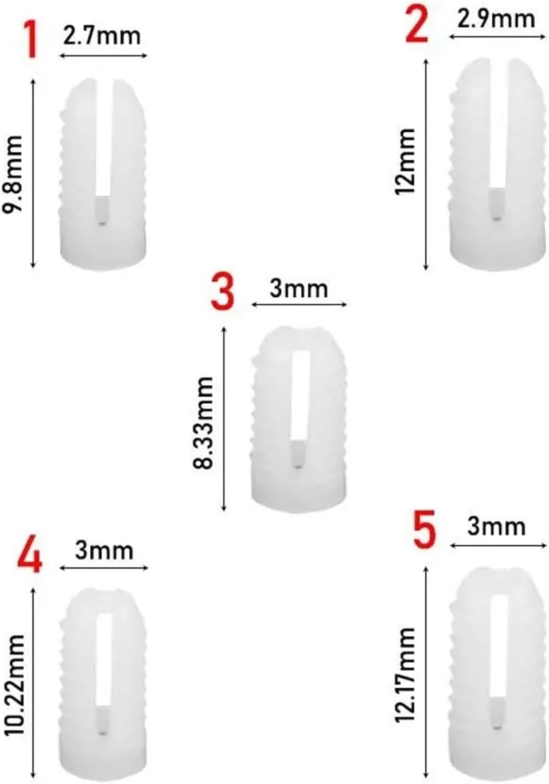 Hinge Expansion Plug 60pcs M4 Ribbed Plastic Anchor Wall Expansion Pipe Tube Wall Plugs for Furniture Repair(Size2)