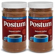 Postum Natural Coffee Flavor Coffee Substitute 2x8oz Coffee Alternative Caffeine Free with Roasted Wheat Bran & Molasses | Natural, Non-GMO, Vegan Coffee Replacement Drink