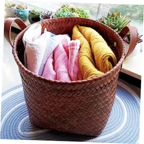 Cesta de almacenamiento multifuncional tejida para organizar ropa 7
