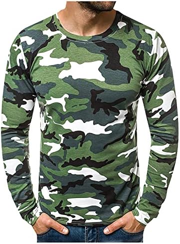 WENKOMG1 Camo Stitching T Shirt for Men Fashion Lightweight Tee Shirts Casual Baggy Printed Tops Outdoor Lightweight Pullover Short Sleeve Sports Spring/Summer Sweatshirt L0317(B-Green,3X-Large)