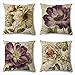 Poszewki na poduszki 40 x 40 cm zestaw 4 sztuk, vintage kolorowe kwiaty poduszki sofa miękkie dwustronne dekoracyjne poszewki na poduszki do salonu sofa kanapa ogród na zewnątrz poszewki na poduszki z ukrytym zamkiem błyskawicznym A4270