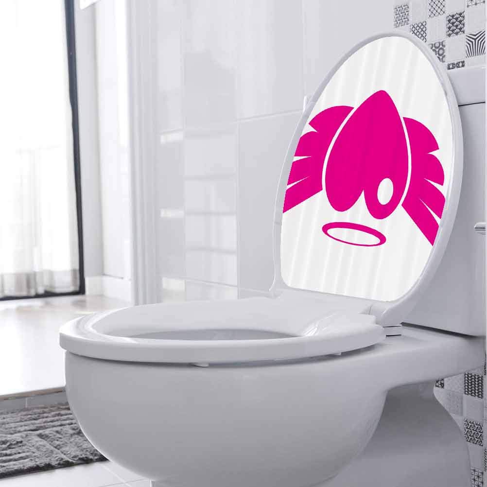 Art Sticker Murals Heart with Wings Eros Romantic Toilet Seat Lid Cover Decals Stickers Funny Decoration, W8xH11 INCH