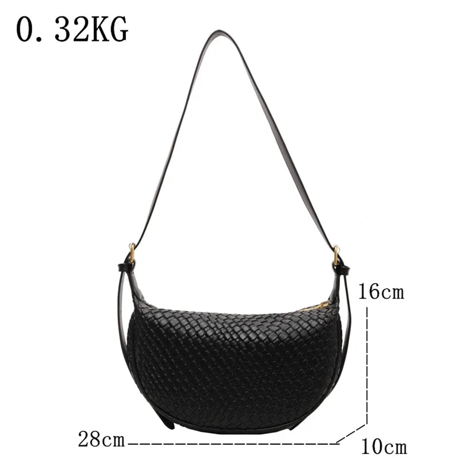 Bolso de Mano de Gran Capacidad for Mujer, Bandolera de Hombro Elegante de Cuero Suave, Bolso Cruzado for Mujer, Bolso de Mano de Grano Tejido Adecuado para Viajar, Fiesta, Trabajo(White)