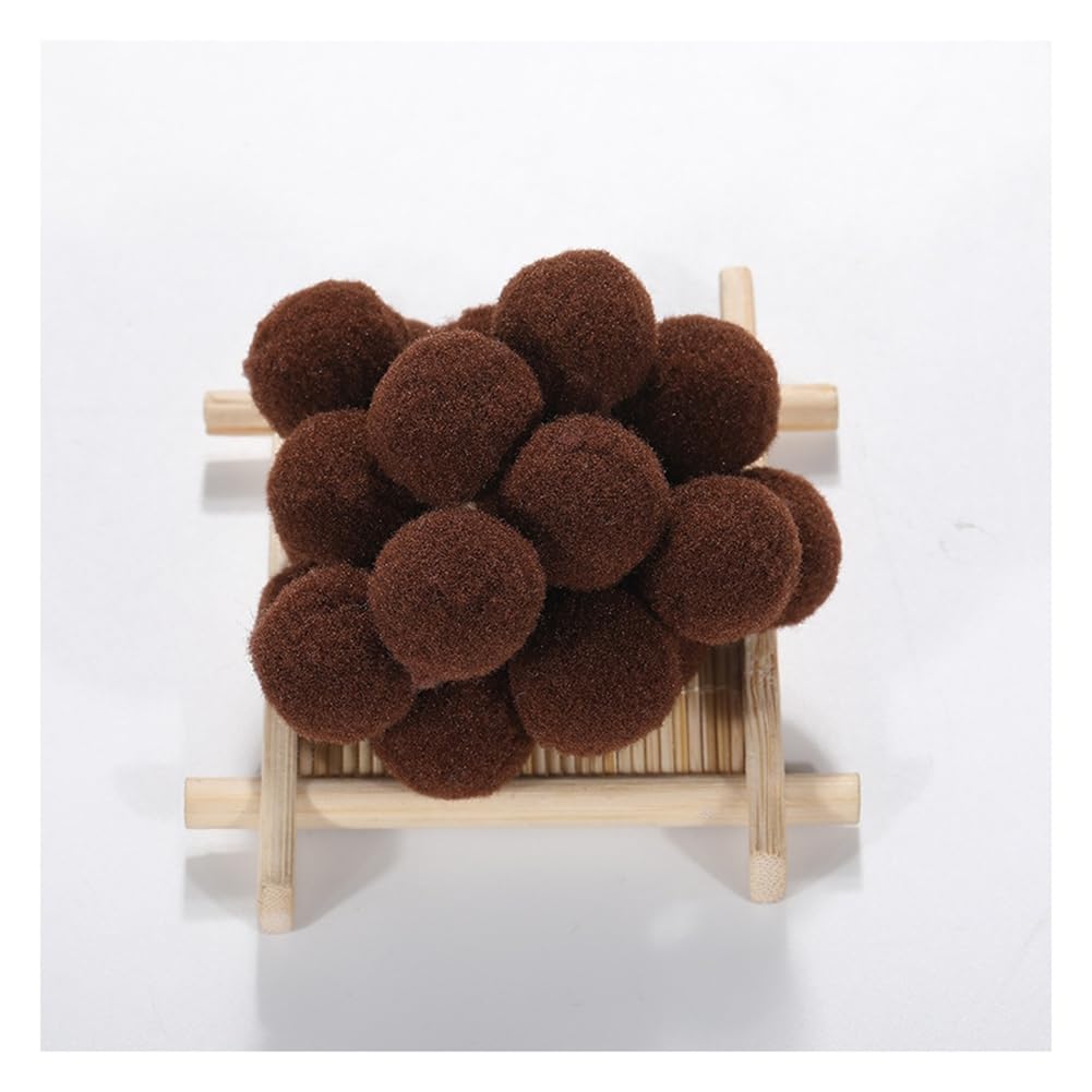 Rockreyoa Pompoms for Crafts, Fluffy Pompoms, Colourful Felt Balls, Mini Pom Pom Balls, Small Plush Balls for DIY Crafts, Curtains, Accessories, Home Decoration, Brown, 30 mm (Pack of 500)