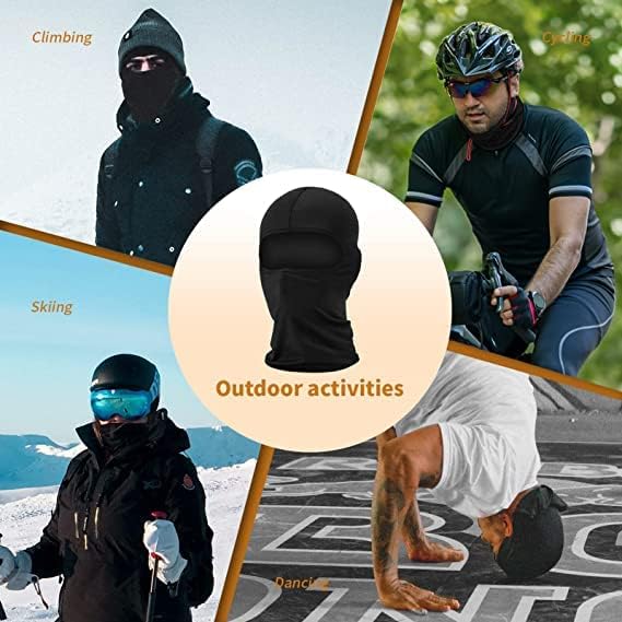 Miniatura 5 de 2 máscaras de esquí, pasamontañas para hombres y mujeres, esquí, snowboard, motocicleta, protección UV y protección contra el viento, Negro -
