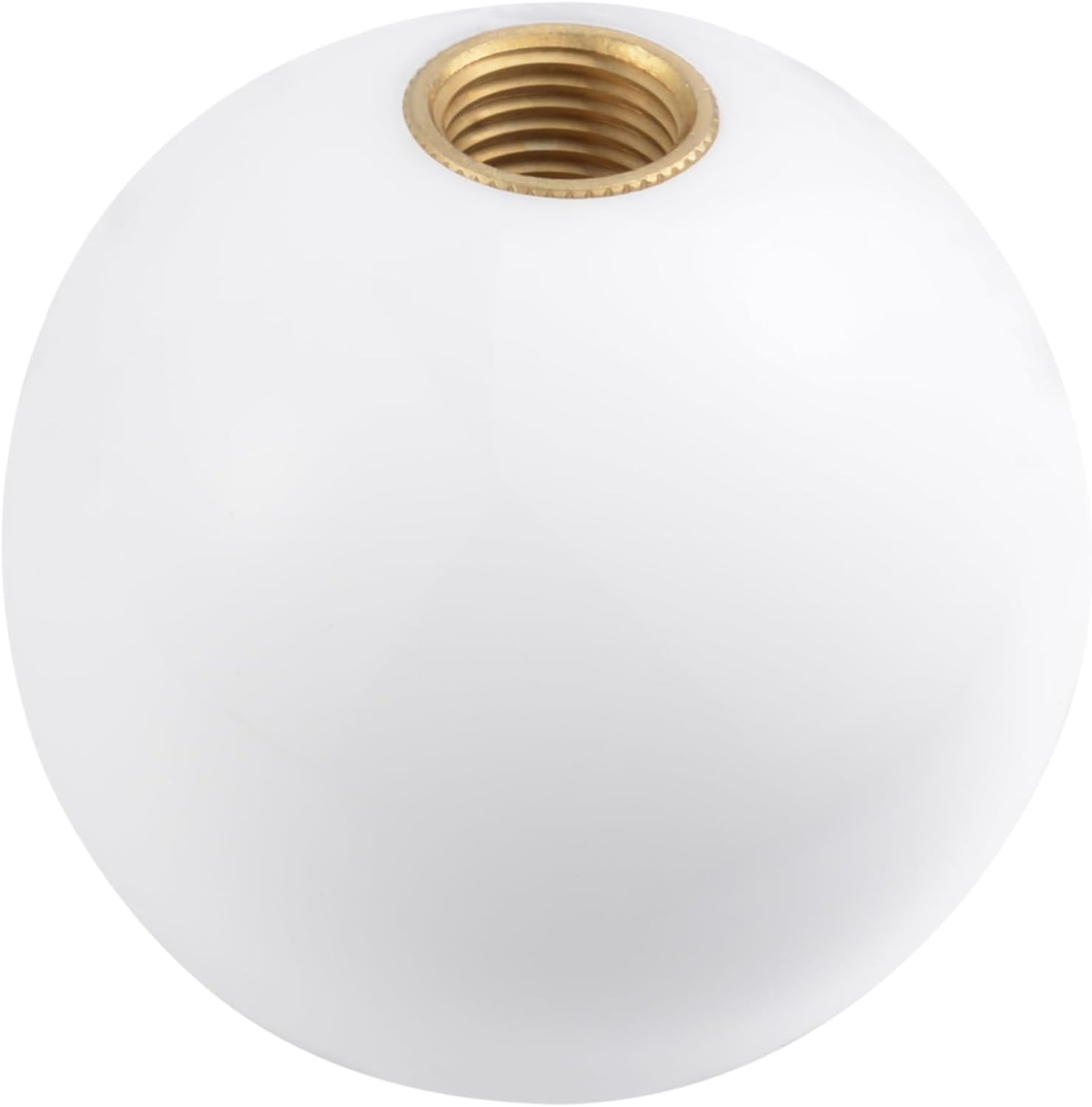 Lunsom 6 Speed Shifter Knob, Resin Round Stick Grip Handle Head Fit for Manual Car Vehicles with 3 Adapters,White,Upper Left R