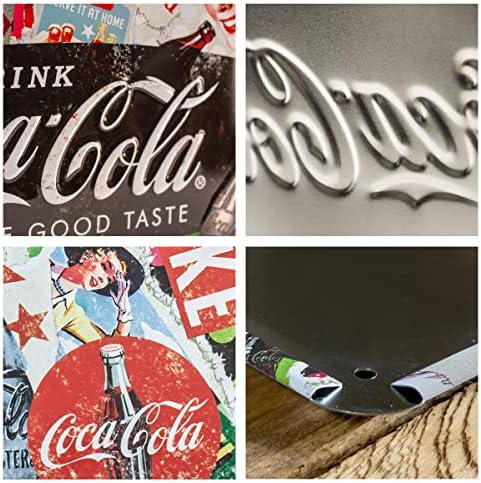 Nostalgic-Art Retro Tin Sign  Coca-Cola  Collage  Gift idea for Coke fans, Metal Plaque, Vintage design for wall decoration, 15 x 20 cm