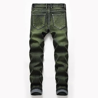 Men's Stretch Slim Fit Jeans Ripped Skinny Biker Pants