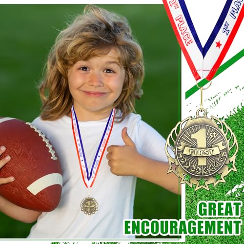 image for Gisafai 3 Pack Metal Award Medals 2.5 Inches Gold Silver Bronze Award 