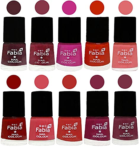 Image of ALL IN ONE (PACK OF 10), Long Lasting Glossy Nail Polish, 6 ml Each, All Vibrant Colours,02271